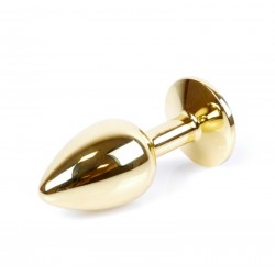 Анальна металева пробка із кристалом Jawellery Gold PLUG Black S